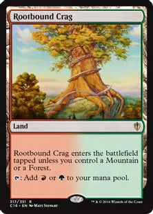 《根縛りの岩山/Rootbound Crag》[C16] 土地R