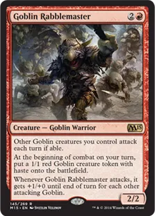 《ゴブリンの熟練扇動者/Goblin Rabblemaster》[M15] 赤R