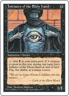 《漆黒の手の信徒/Initiates of the Ebon Hand》[5ED] 黒C