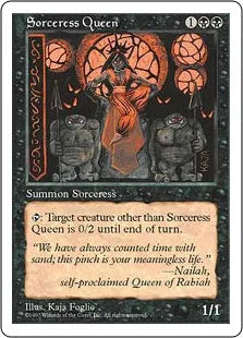 《魔術師の女王/Sorceress Queen》[5ED] 黒R