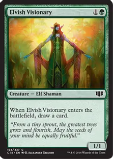 《エルフの幻想家/Elvish Visionary》[C14] 緑C