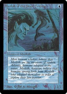 《真珠三叉矛の人魚/Merfolk of the Pearl Trident》[LEA] 青C