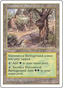 《ヘイヴンウッドの古戦場/Havenwood Battleground》[5ED] 土地U