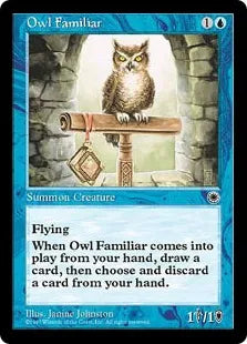 《使い魔のフクロウ/Owl Familiar》[POR] 青C
