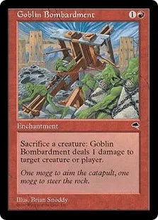 《ゴブリンの砲撃/Goblin Bombardment》[TMP] 赤U