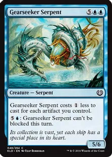 《歯車襲いの海蛇/Gearseeker Serpent》[KLD]青C
