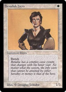 《ベナリアの勇士/Benalish Hero》[LEA] 白C