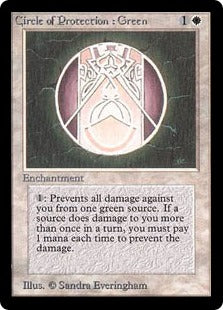 《緑の防御円/Circle of Protection: Green》[LEA] 白C