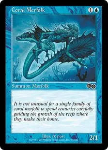 《珊瑚マーフォーク/Coral Merfolk》[USG] 青C