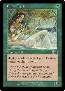 《エルフの抒情詩人/Elvish Lyrist》[USG] 緑C