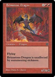 《硫黄のドラゴン/Brimstone Dragon》[PO2] 赤R