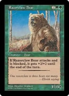 《カミソリ爪の熊/Razorclaw Bear》[PO2] 緑R