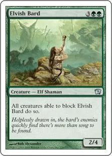 《エルフの吟遊詩人/Elvish Bard》[9ED] 緑U