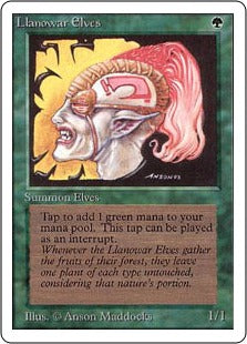 《ラノワールのエルフ/Llanowar Elves》[LEA] 緑C