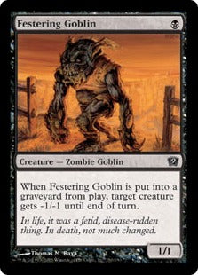 《ただれたゴブリン/Festering Goblin》[9ED] 黒C