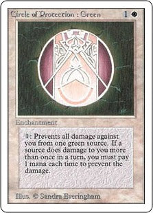《緑の防御円/Circle of Protection: Green》[LEA] 白C
