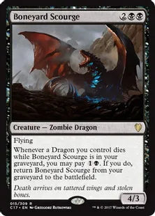 《骨塚の災い魔/Boneyard Scourge》[C17] 黒R