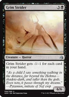 《不気味な徘徊者/Grim Strider》[AKH] 黒U